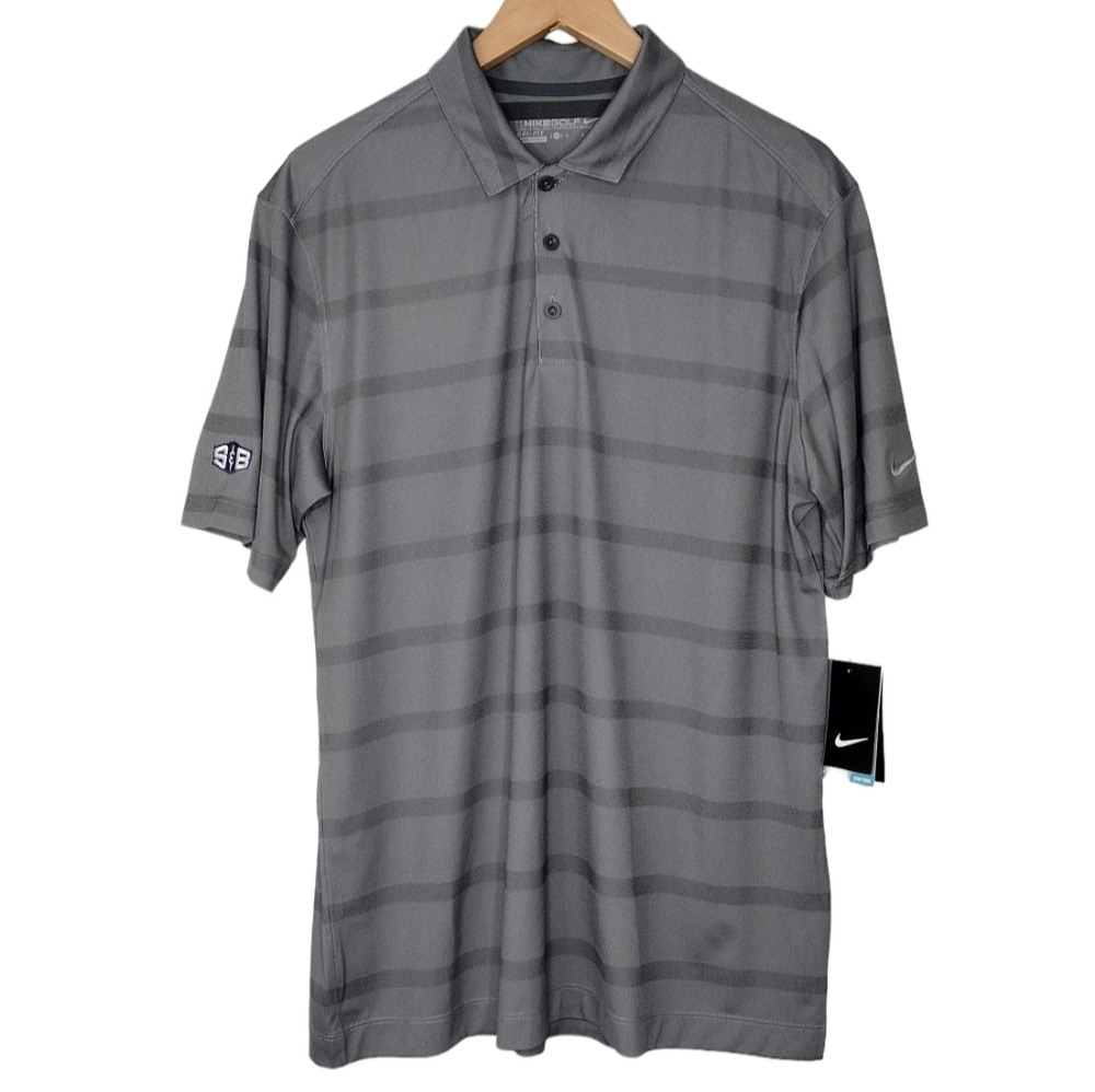 NWT Nike Golf Dri Fit Striped Short Sleeve Polo Shirt